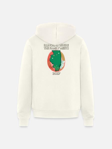 Illinois Family Map 2027 Reunion - Unisex Full Zip Hoodie - vintage white