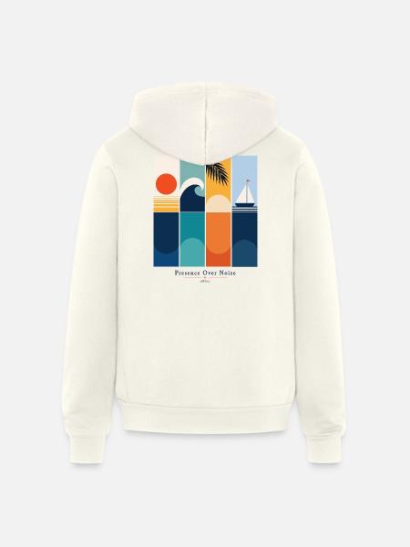 Presence Over Noise - Unisex Full Zip Hoodie - vintage white