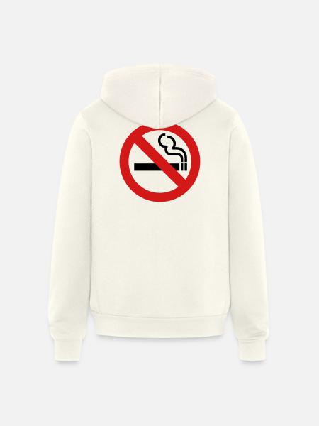 No Smoking - Unisex Full Zip Hoodie - vintage white
