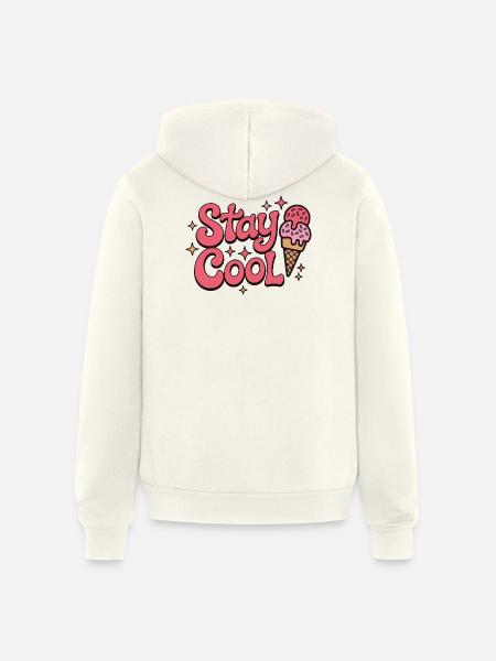 Stay Cool Ice Cream Groovy - Unisex Full Zip Hoodie - vintage white