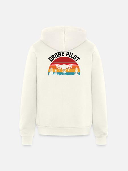 Drone Pilot - Unisex Full Zip Hoodie - vintage white