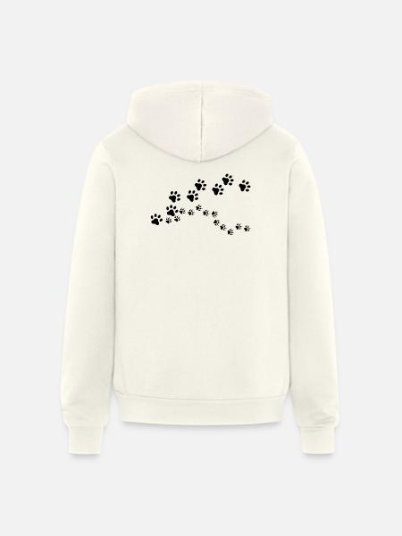 Pawprint Trail - Unisex Full Zip Hoodie - vintage white