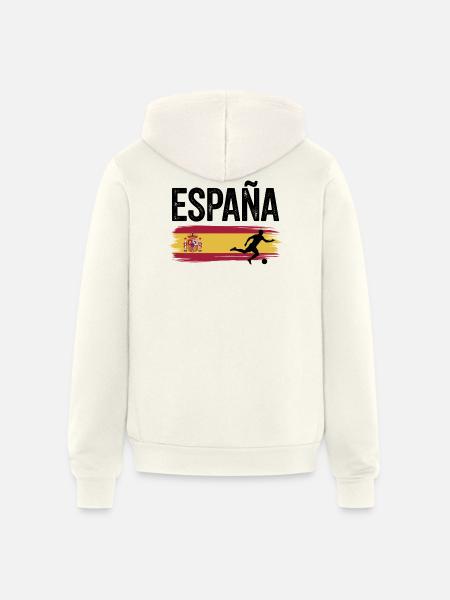 Spain Flag Soccer Splash - Unisex Full Zip Hoodie - vintage white