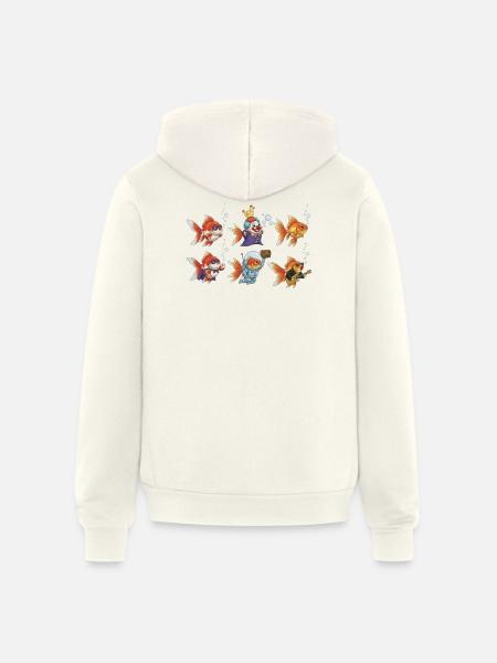 Wacky Goldfish Clown - Unisex Full Zip Hoodie - vintage white