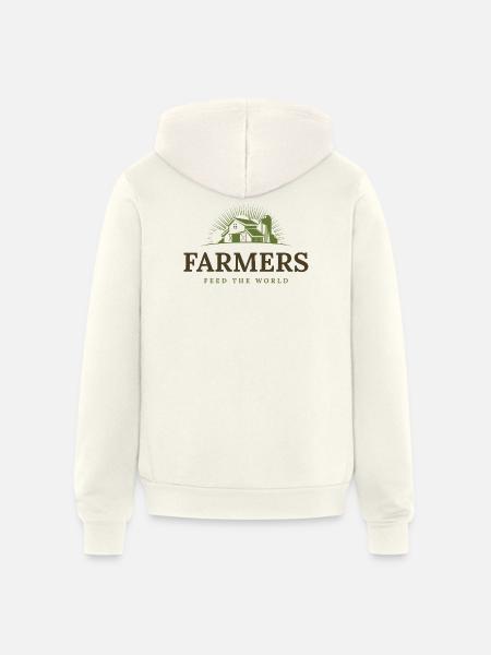 Farmers Sunburst Barn Emblem - Unisex Full Zip Hoodie - vintage white