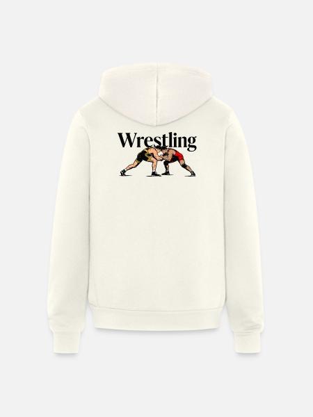 wrestling - Unisex Full Zip Hoodie - vintage white