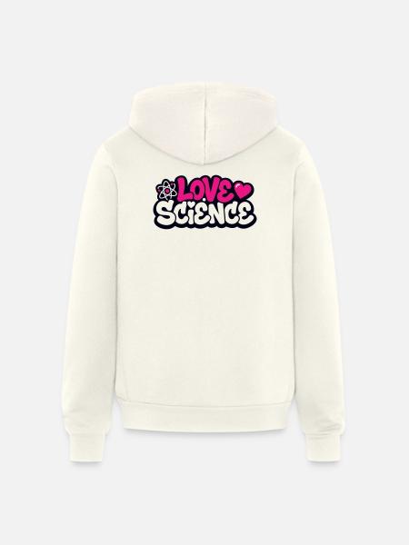 Love Science Schriftzug Logo - Unisex Full Zip Hoodie - vintage white