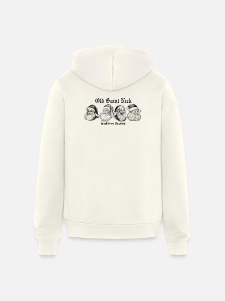 Old Saint Nick - Unisex Full Zip Hoodie - vintage white