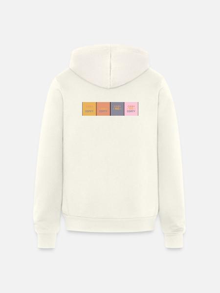 Cozy Comfy Quad Panels - Unisex Full Zip Hoodie - vintage white