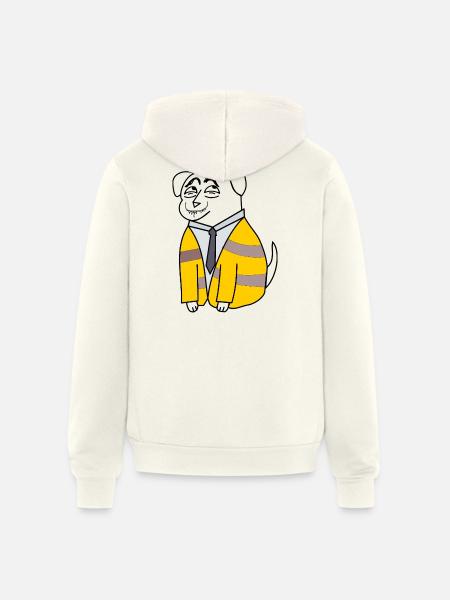 Business Bee in Suit - Unisex Full Zip Hoodie - vintage white