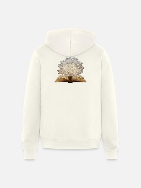 Golden book tree art - Unisex Full Zip Hoodie - vintage white