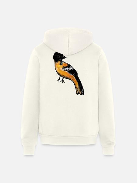 Ember Robin on Midnight - Unisex Full Zip Hoodie - vintage white