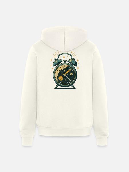 Alarm Clock Galaxy - Unisex Full Zip Hoodie - vintage white