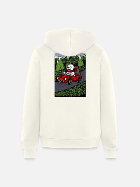 snowman blue sky version - Unisex Full Zip Hoodie - vintage white