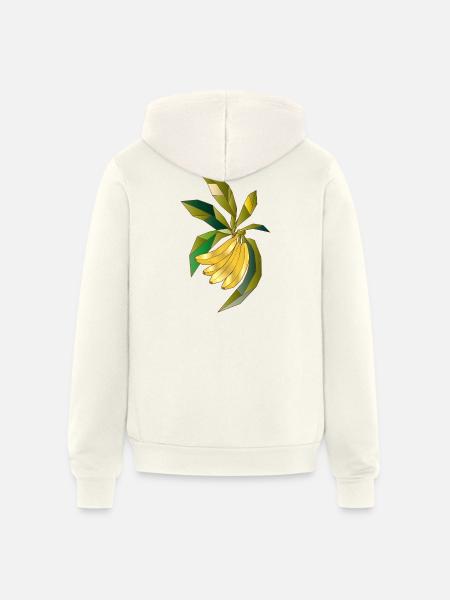 Geometric banana plant illustration - Unisex Full Zip Hoodie - vintage white