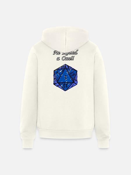 He Rolled a One! - Unisex Full Zip Hoodie - vintage white