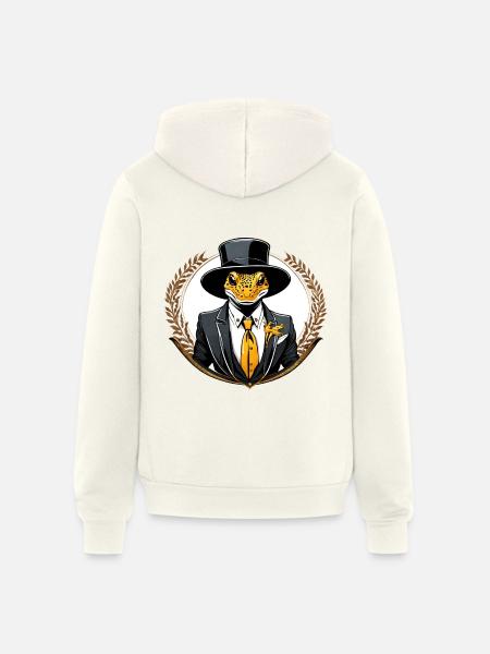 salamander - Unisex Full Zip Hoodie - vintage white