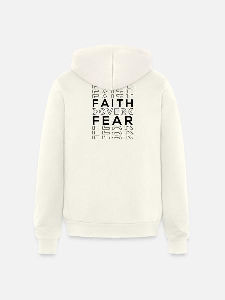 FAITH OVER FEAR - Unisex Full Zip Hoodie - vintage white