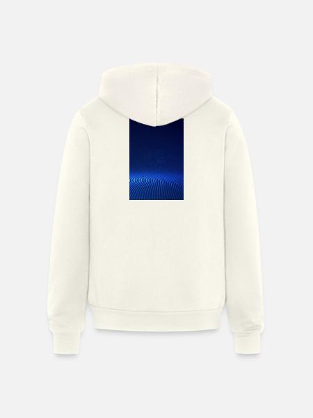 Blue Halftone Wave - Unisex Full Zip Hoodie - vintage white
