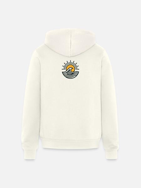 Sunrise Wave Emblem - Unisex Full Zip Hoodie - vintage white