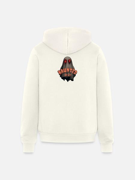Haunted by 6/7 Ghost - Unisex Full Zip Hoodie - vintage white