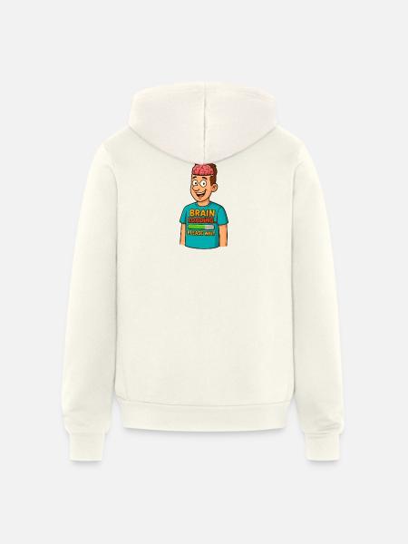 Brain Loading Please Wait Tee - Unisex Full Zip Hoodie - vintage white