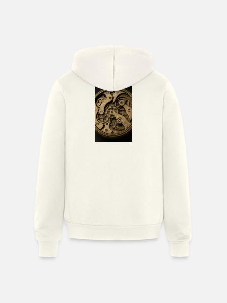 Bronze Clockwork Gears - Unisex Full Zip Hoodie - vintage white