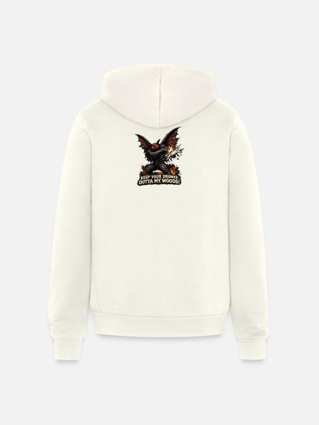 Mothman Drones  - Unisex Full Zip Hoodie - vintage white