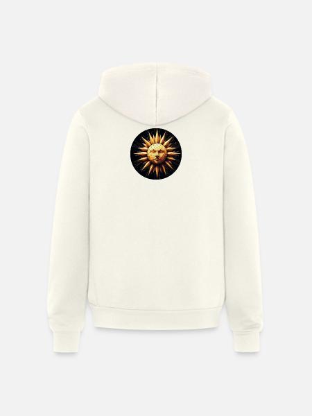 Golden Sun polygon art - Unisex Full Zip Hoodie - vintage white