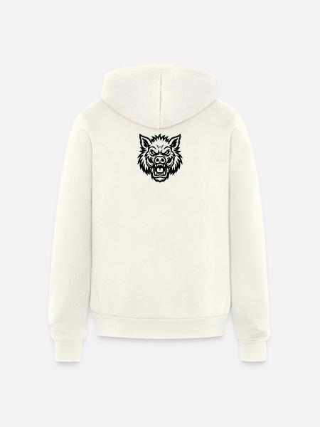 Raging Boar Line Art - Unisex Full Zip Hoodie - vintage white