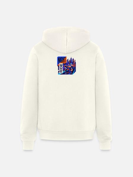 Night Ride Neon City - Unisex Full Zip Hoodie - vintage white