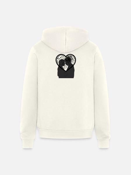 Cracked Heart  - Unisex Full Zip Hoodie - vintage white