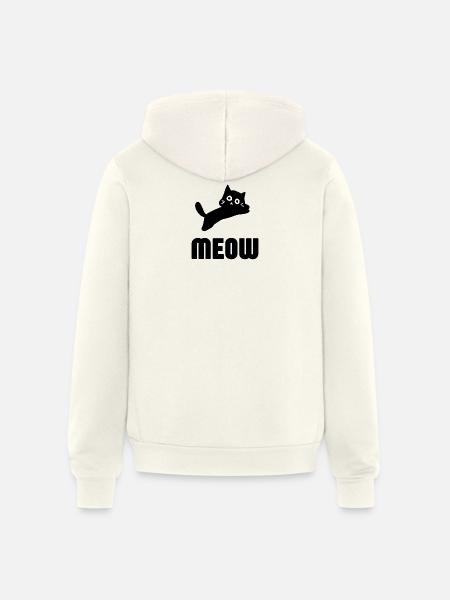 Whimsical Cat Face Illustration - Unisex Full Zip Hoodie - vintage white