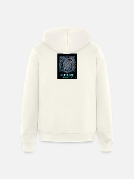 Future Code Heart Neon Circuit - Unisex Full Zip Hoodie - vintage white