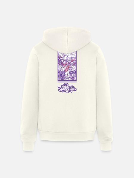 JunStyle Four Heavenly Kings Character 05 - Unisex Full Zip Hoodie - vintage white