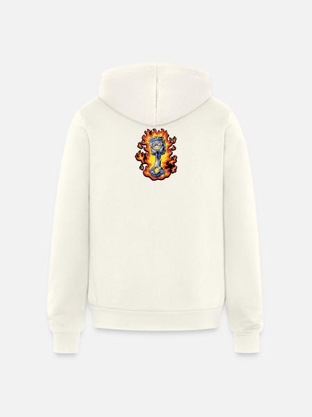 Flaming Piston Mascot - Unisex Full Zip Hoodie - vintage white