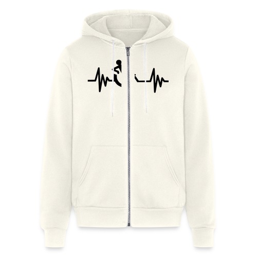 Relaxed wheelchair user with heartbeat # - Bella + Canvas Unisex Full Zip Hoodie