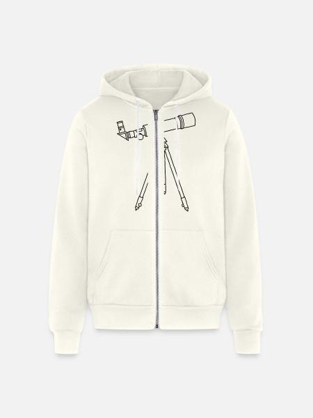 Telescope - Unisex Full Zip Hoodie - vintage white
