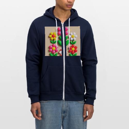 3D Flowers and Butterflies in Amber, Floral Design - Unisex Full Zip Hoodie