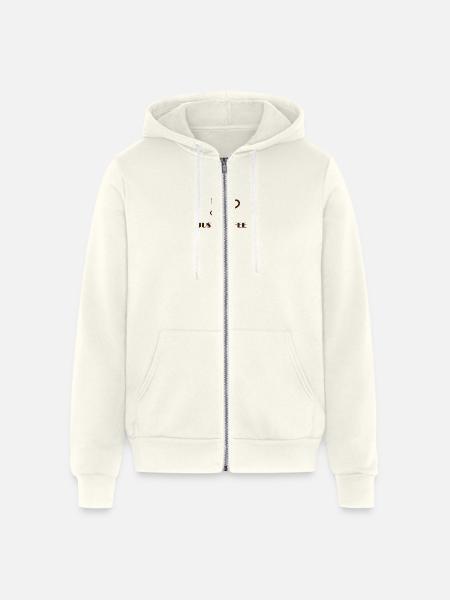 JUST COFFEE - Unisex Full Zip Hoodie - vintage white