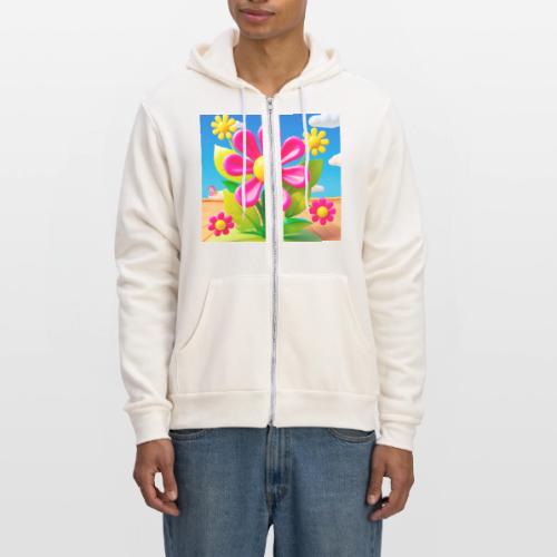 Pink Floral Peace | Sky & Nature Design - Unisex Full Zip Hoodie