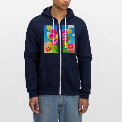 Pink Floral Peace | Sky & Nature Design - Unisex Full Zip Hoodie