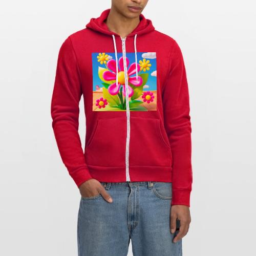 Pink Floral Peace | Sky & Nature Design - Unisex Full Zip Hoodie