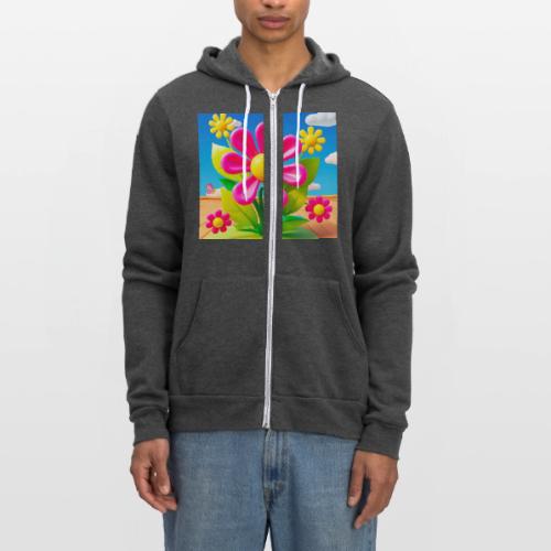 Pink Floral Peace | Sky & Nature Design - Unisex Full Zip Hoodie
