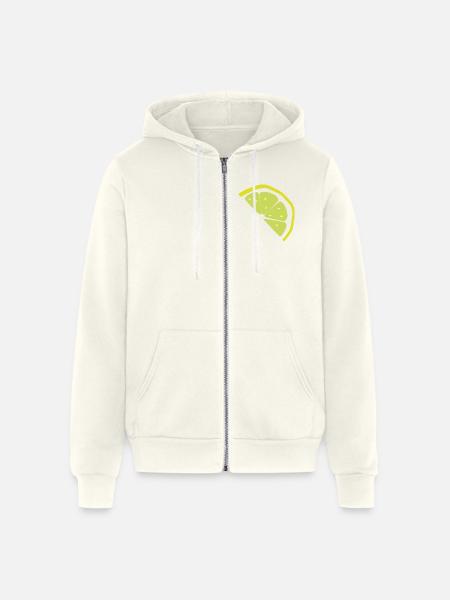 Lemon Slice Neon Pop - Unisex Full Zip Hoodie - vintage white