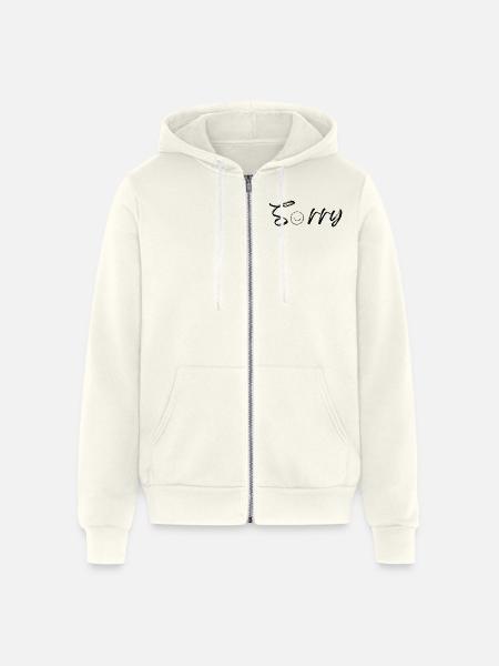 Sorry - Unisex Full Zip Hoodie - vintage white
