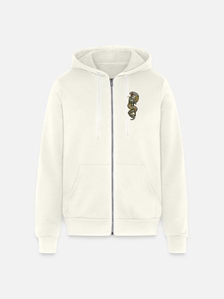 Serpentine Engine Glyph - Unisex Full Zip Hoodie - vintage white