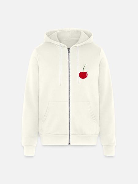 cherry - Unisex Full Zip Hoodie - vintage white