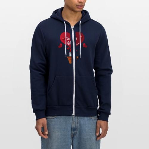Fashion Valentine's Day Hearts, Gifts February 14 - Unisex Full Zip Hoodie