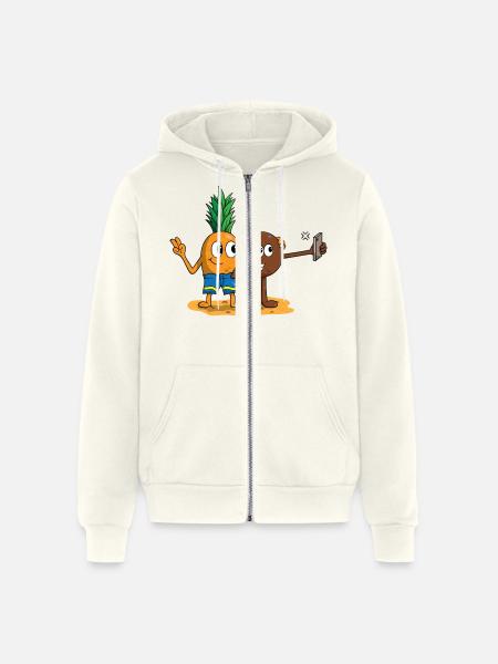 Pineapple And Coconut Selfie - Unisex Full Zip Hoodie - vintage white